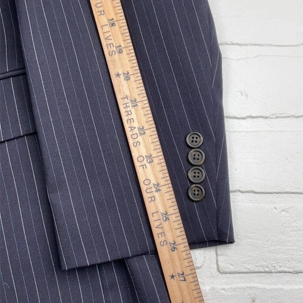 Chaps Ralph Lauren Blazer Men 44 Long Blue Pinstripe Classic Career‎ Wool Jacket